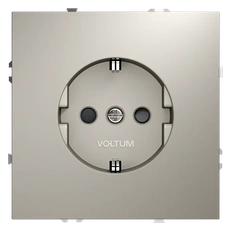 Изображение Розетка встраиваемая VOLTUM S70 с заземлением и защитными шторками 16А (кашемир)